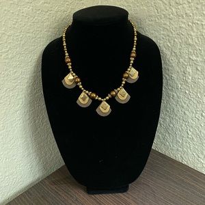 Antique beaded fan necklace
